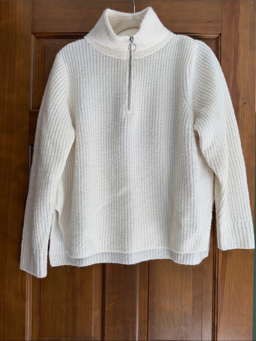 Cream Half-Zip Gap Wool Blend Sweater